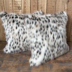Coussins en fausse fourrure tachetée | Coussins de canapé de luxe | Oreillers en fourrure à motifs
