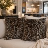 Animal Print Faux Fur Cushions | Leopard Sofa Cushions | Patterned Fur Pillows