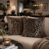 Animal Print Faux Fur Cushions | Leopard Sofa Cushions | Patterned Fur Pillows