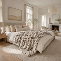 Spotted Faux Fur Throw | Spotty Fur Blanket | Luxury Fur Throw