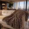 Plaid en fausse fourrure polaire de luxe | Plaids et couvertures de luxe en fausse fourrure crème
