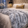 Silver Frost Fur Throw | Extra Thick Fur Throw Blanket or Bedspread