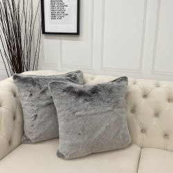 Silver Frost Fur Scatter Cushions | Luxury Grey Fur Cushions and Pillows
