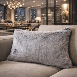 Rectangular Faux Fur Cushions | Silver Frost Fur Cushion Covers