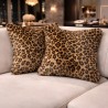 Golden Leopard Faux Fur Cushions | Animal Print Pillow & Cushions