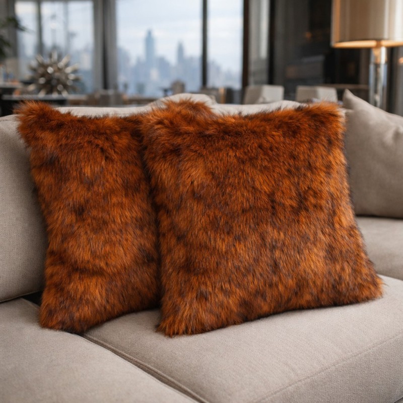 Long Haired Faux Fur Cushions | Statement Fur Sofa Cushions
