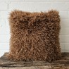 Coussin en fausse fourrure mongole crème | Coussins en fourrure bouclée crème |