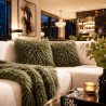 Green Angora Fur Cushions | Green Curly Haired Faux Fur Cushions