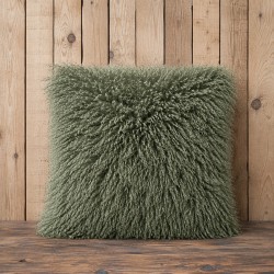 Coussin en fausse fourrure mongole crème | Coussins en fourrure bouclée crème |