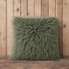 Green Angora Fur Cushions | Green Curly Haired Faux Fur Cushions