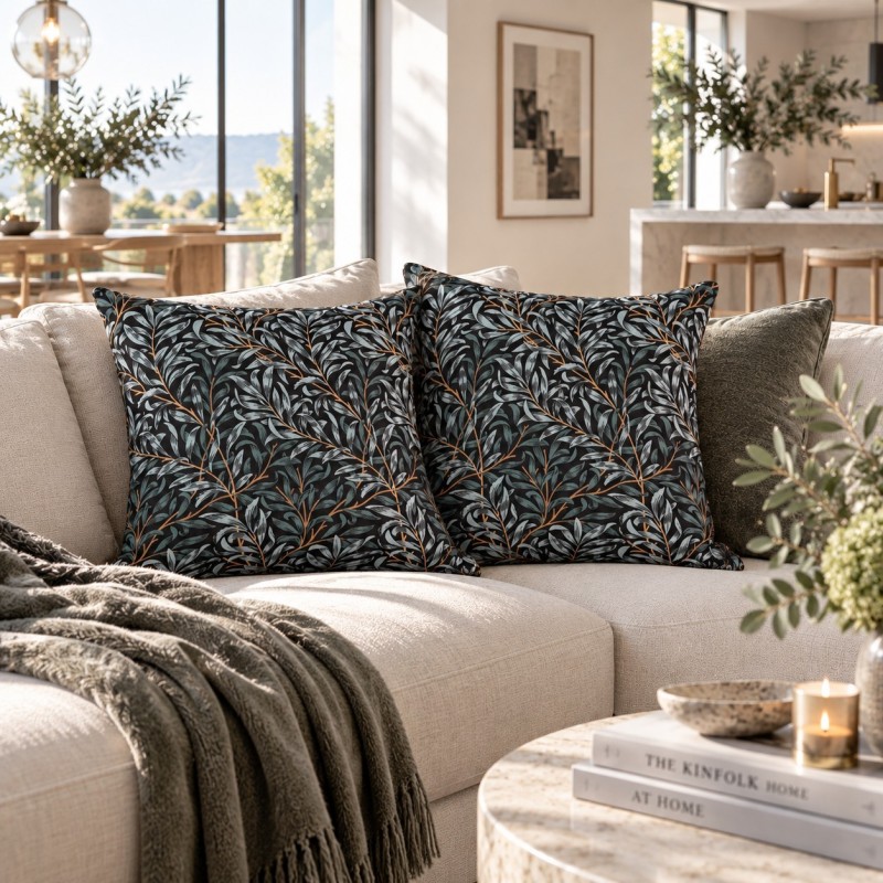 Willow Bough Sage Kussens | Gevlekte Kussens | Groen Bedrukte Kussens