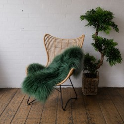 Dark Green Sheepskin Rug | Modern Green Icelandic Sheepskin