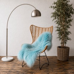 Pale Blue Sheepskin Rug | Modern Aqua Icelandic Sheepskin