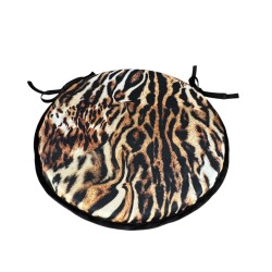 Round Animal Print Velvet Seat Pads | Circular Animal Print Chair Pads