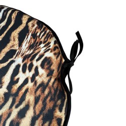 Animal Print Spindle Shaped Seat Pads  | Velvet Animal Print Spindle Seat Pads
