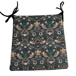 Coussin de siège conique Strawberry Thief Navy | Coussins d'assise imprimés William Morris