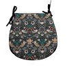 D-förmiges Sitzkissen Strawberry Thief Navy | Blaues Blumen-D-förmiges Sitzkissen