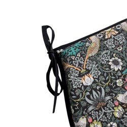 Cuscino per Sedia a Forma di D Strawberry Thief Navy | Cuscino per Sedia a Forma di D Blu con Motivo Floreale