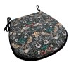 Coussin de siège en forme de D Strawberry Thief Navy | Coussin de siège en forme de D bleu floral