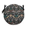 Coussin de siège rond Bistro Strawberry Thief Navy | Coussins de chaise bistro ronds