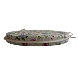 Floral Round Bistro Chair Pads | Round Seat Pads With Rose Design