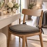 Herringbone D Shaped Seat Pads | Classic D Brown Herringbone Chair Pads