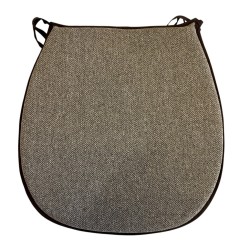 Herringbone D Shaped Seat Pads | Classic D Brown Herringbone Chair Pads