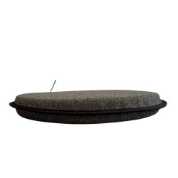 Round Herringbone Seat Pads | Brown Herringbone Bistro Chair Pads