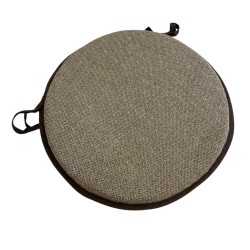 Round Herringbone Seat Pads | Brown Herringbone Bistro Chair Pads