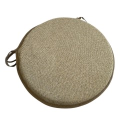 Round Herringbone Bistro Seat Pads | Mustard Herringbone Round Chair Pads