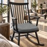 Small Herringbone Spindle Seat Pads | Spindle Shaped Grey Herringbone Chair Pads