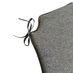 Small Herringbone Spindle Seat Pads | Spindle Shaped Grey Herringbone Chair Pads