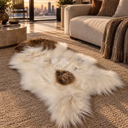 Ivory White Pure Sheepskin Vloerkleed | Natuurlijk Wit IJslands Schapenvacht Vloerkleed