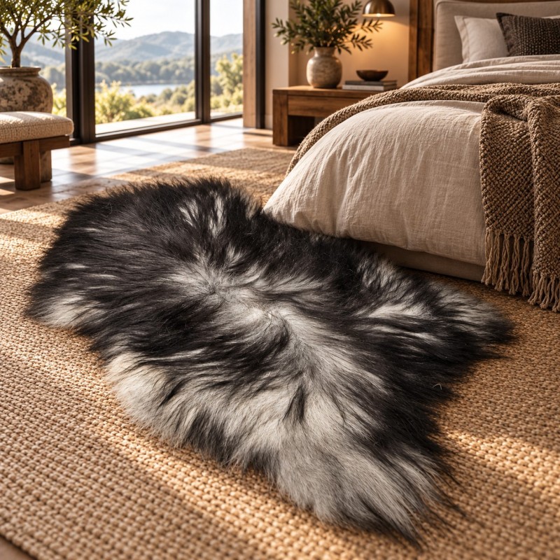 Tapis en Peau de Mouton Ivoire Blanc Pur | Tapis en Peau de Mouton Islandais Blanc Naturel