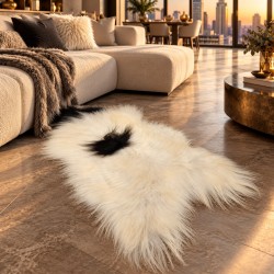 Tapis en Peau de Mouton Ivoire Blanc Pur | Tapis en Peau de Mouton Islandais Blanc Naturel