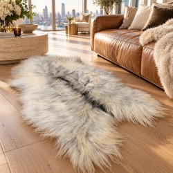 Tappeto in Pura Pelle di Pecora Avorio Bianco | Tappeto in Pelle di Pecora Islandese Bianco Naturale