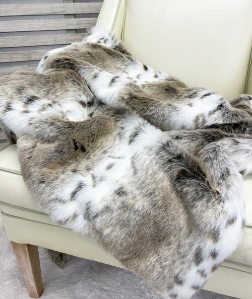 Stunning striped animal print faux fur blanket or sofa throw