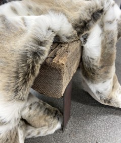 Close up image of Striped Lynx faux fur fabric