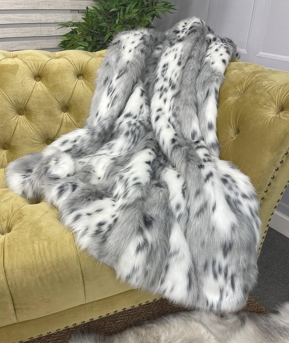 Spotted Lynx Faux Fur Throw Spotted Lynx Faux Fur Throw