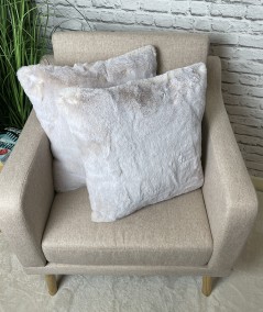 Luxury faux fur pale rabbit cushions