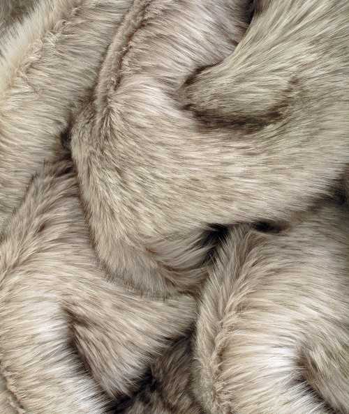 Long haired luxury faux fur in beige tones