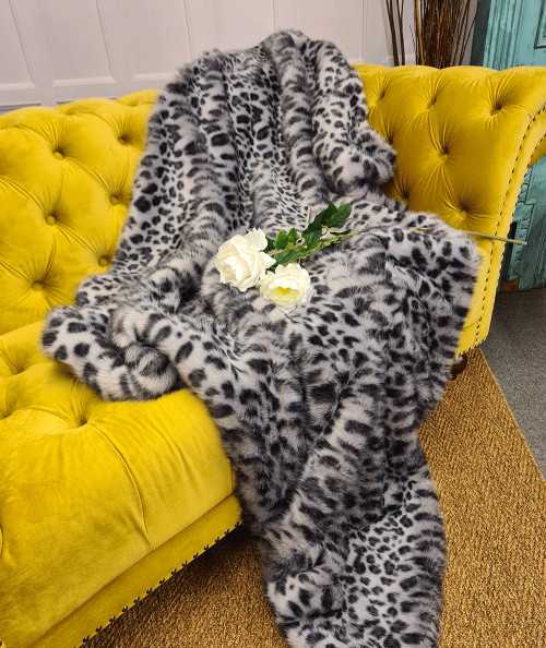 Luxury animal print faux fur throws