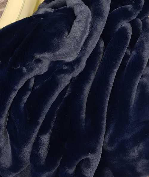 Luxury navy blue faux fur fabric