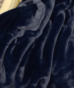 Luxury navy blue faux fur fabric