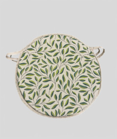 Green Leaves Round Bistro Seat Pads
