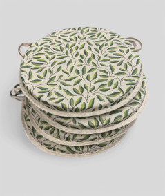Green Leaves Round Bistro Seat Cushions