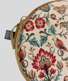 Multicoloured round bistro tapestry seat pads