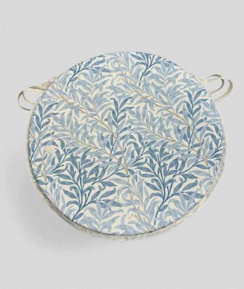 Round Bistro Willow Bough Azure Seat Pads