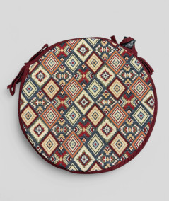 Round Bistro Aztec Tapestry Seat Pads