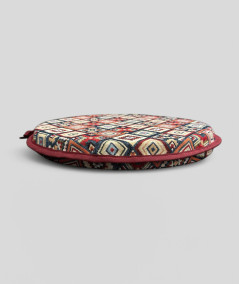 Round Bistro Aztec Tapestry Chair Pads